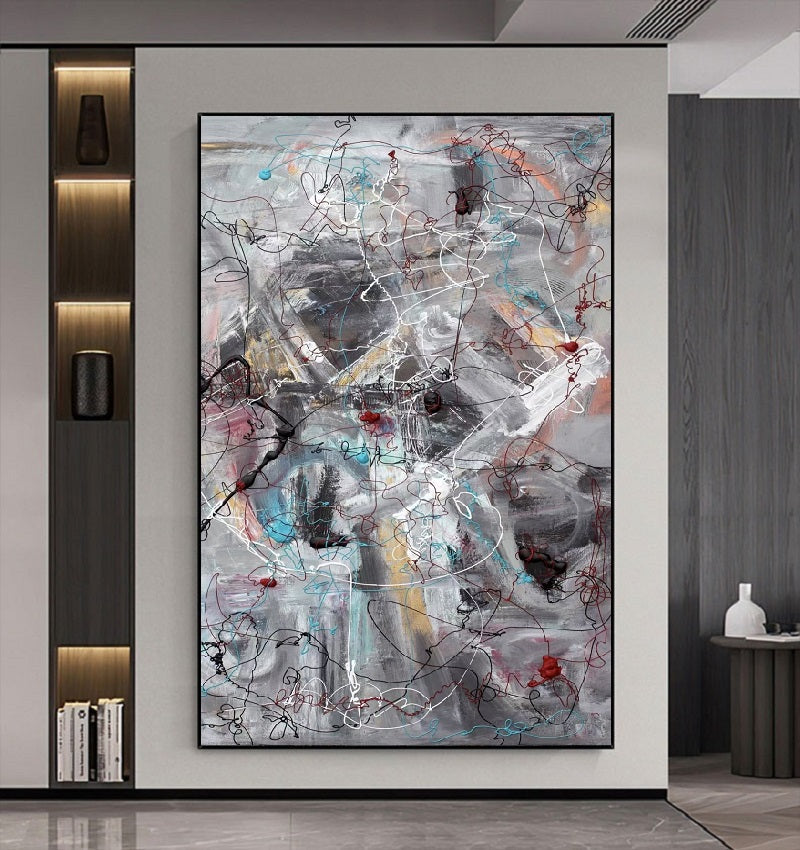Handcrafted Abstract Painting, Modern Wall Art for Home Decor AB1139A