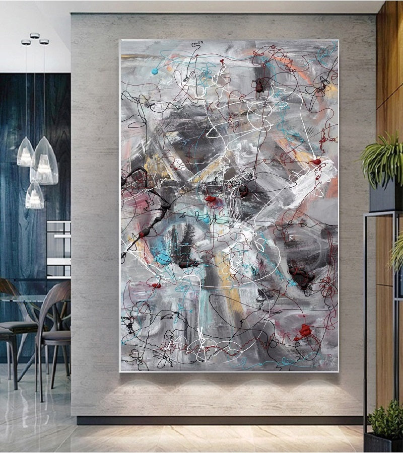 Handcrafted Abstract Painting, Modern Wall Art for Home Decor AB1139A