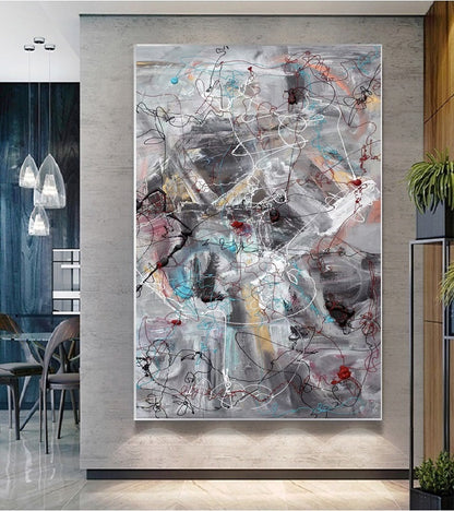 Handcrafted Abstract Painting, Modern Wall Art for Home Decor AB1139A