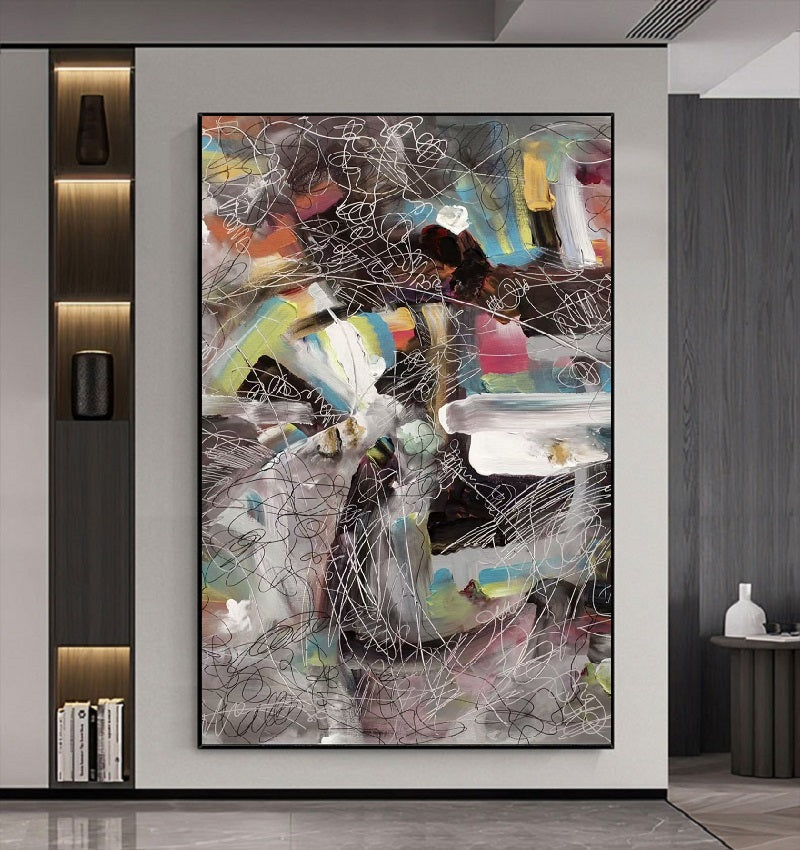 Handcrafted Abstract Painting, Modern Wall Art for Home Decor AB1139B