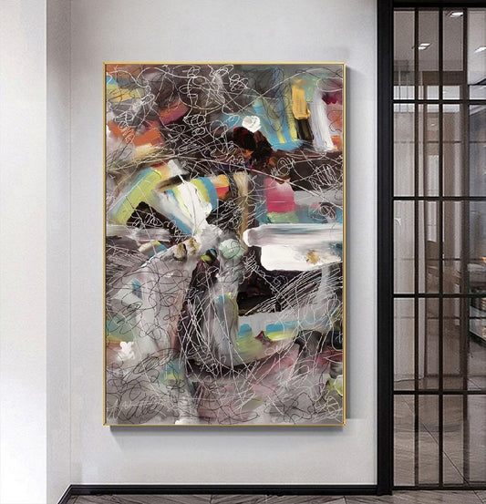 Handcrafted Abstract Painting, Modern Wall Art for Home Decor AB1139B