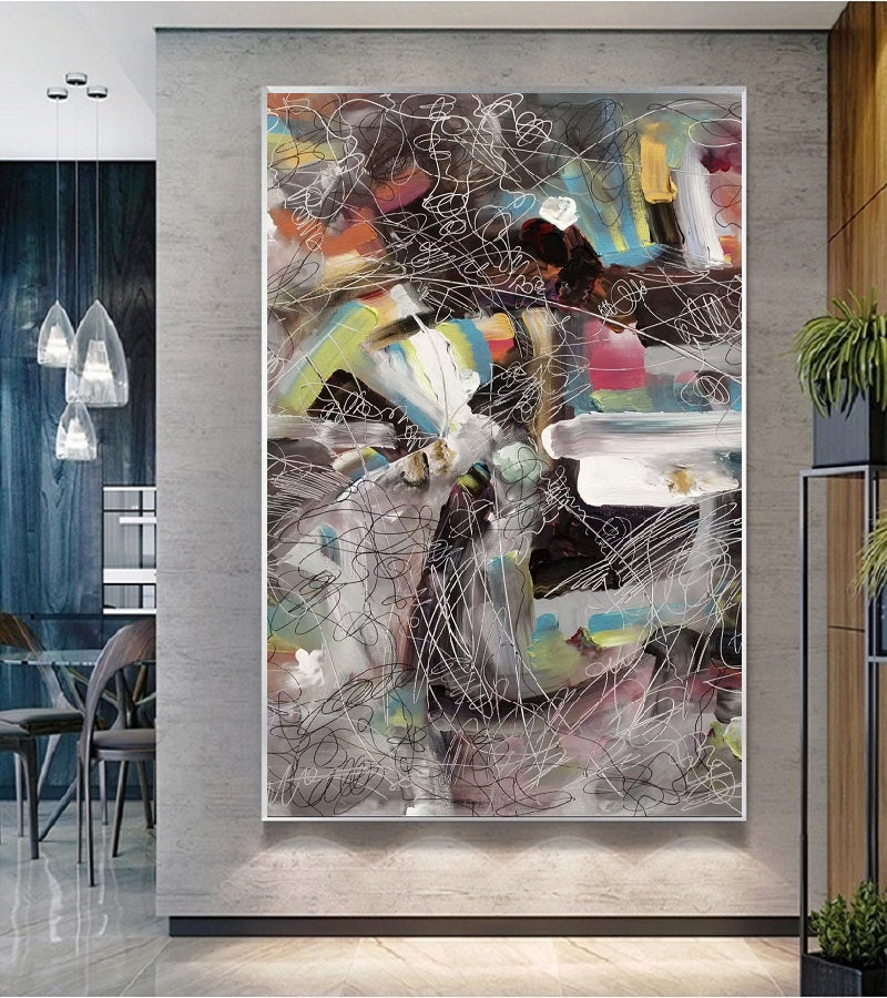 Handcrafted Abstract Painting, Modern Wall Art for Home Decor AB1139B