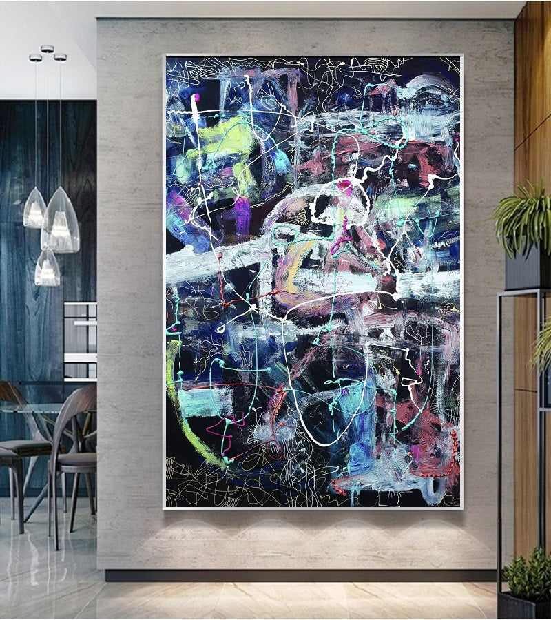 Handcrafted Abstract Painting, Modern Wall Art for Home Decor AB1140A