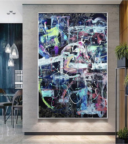 Handcrafted Abstract Painting, Modern Wall Art for Home Decor AB1140A