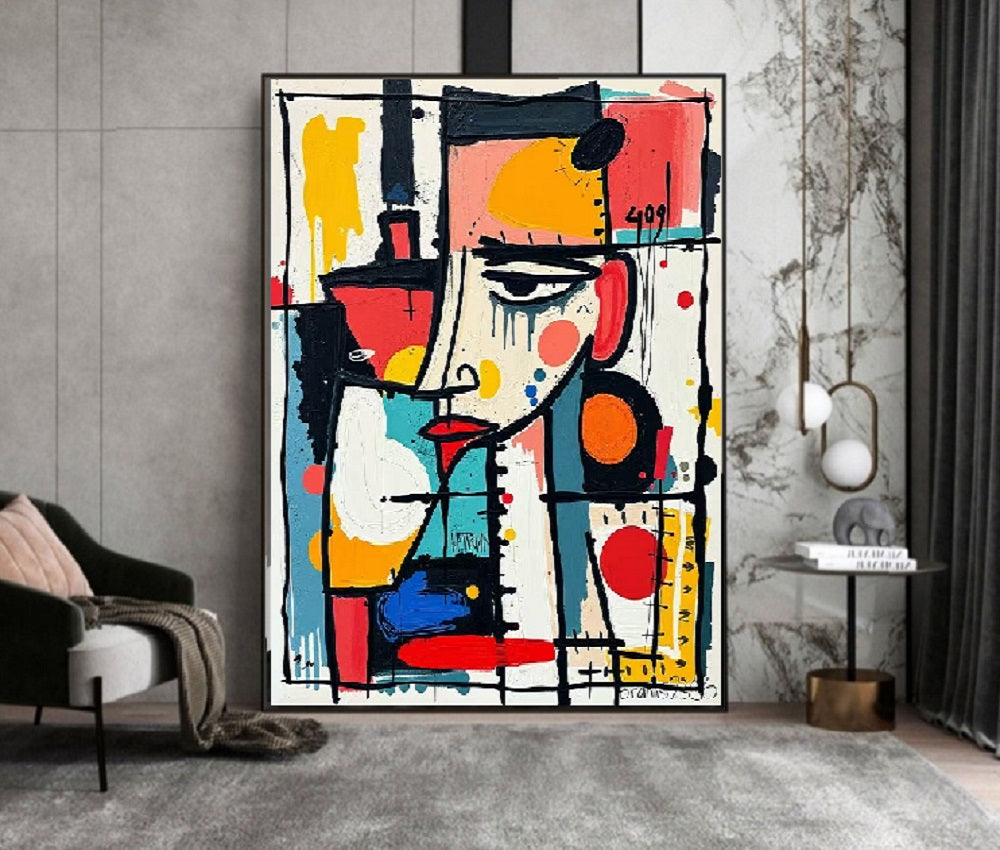 Handcrafted Abstract Painting, Modern Wall Art for Home Decor AB1143