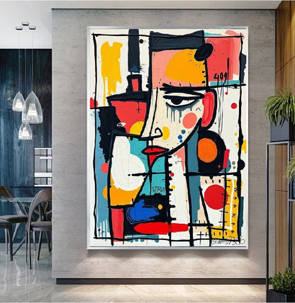 Handcrafted Abstract Painting, Modern Wall Art for Home Decor AB1143