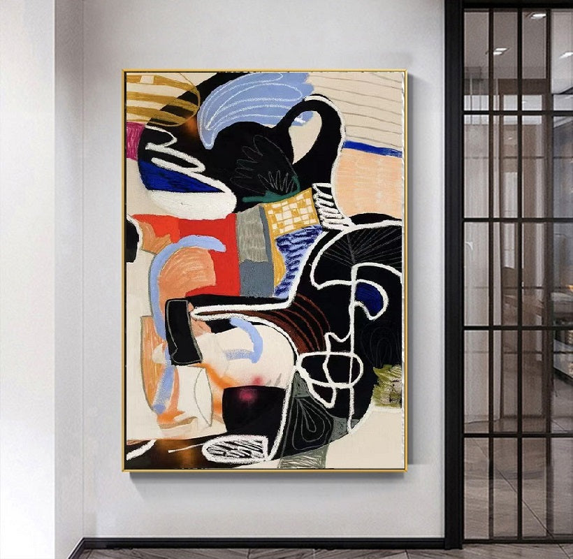 Handcrafted Abstract Painting, Modern Wall Art for Home Decor AB1144C