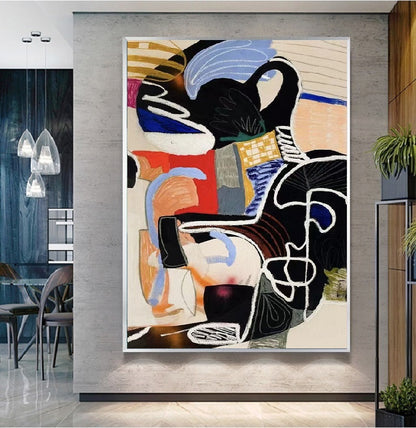 Handcrafted Abstract Painting, Modern Wall Art for Home Decor AB1144C