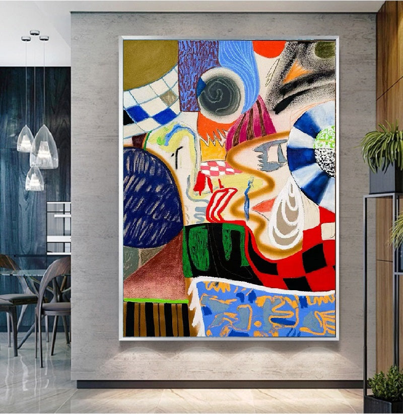 Handcrafted Abstract Painting, Modern Wall Art for Home Decor AB1144D