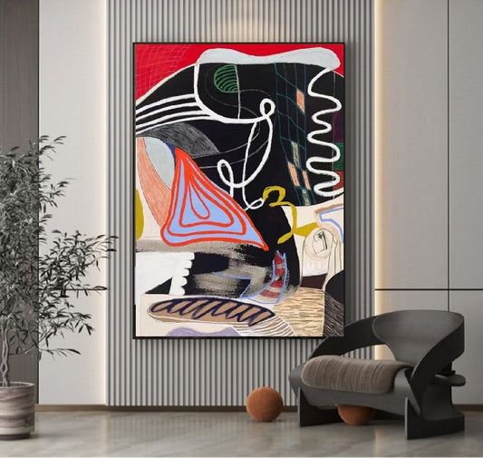 Handcrafted Abstract Painting, Modern Wall Art for Home Decor AB1144E