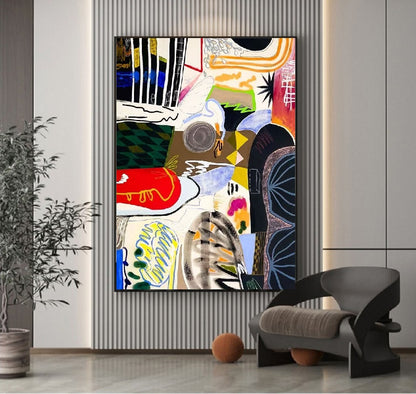 Handcrafted Abstract Painting, Modern Wall Art for Home Decor AB1144F