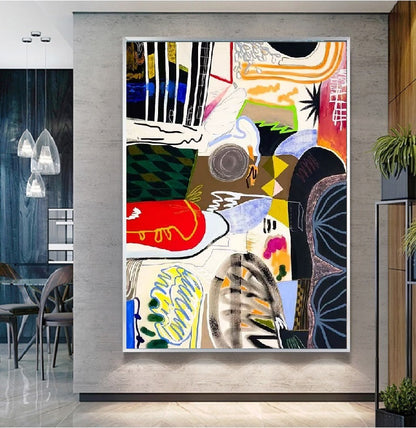 Handcrafted Abstract Painting, Modern Wall Art for Home Decor AB1144F