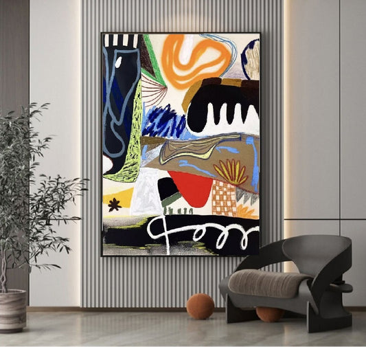 Handcrafted Abstract Painting, Modern Wall Art for Home Decor AB1144G