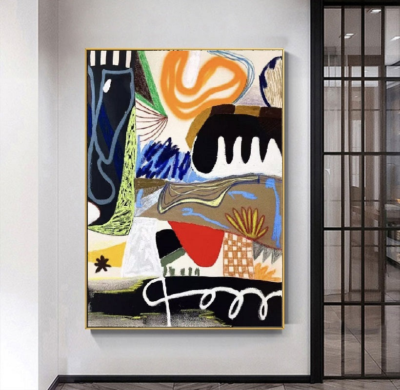 Handcrafted Abstract Painting, Modern Wall Art for Home Decor AB1144G