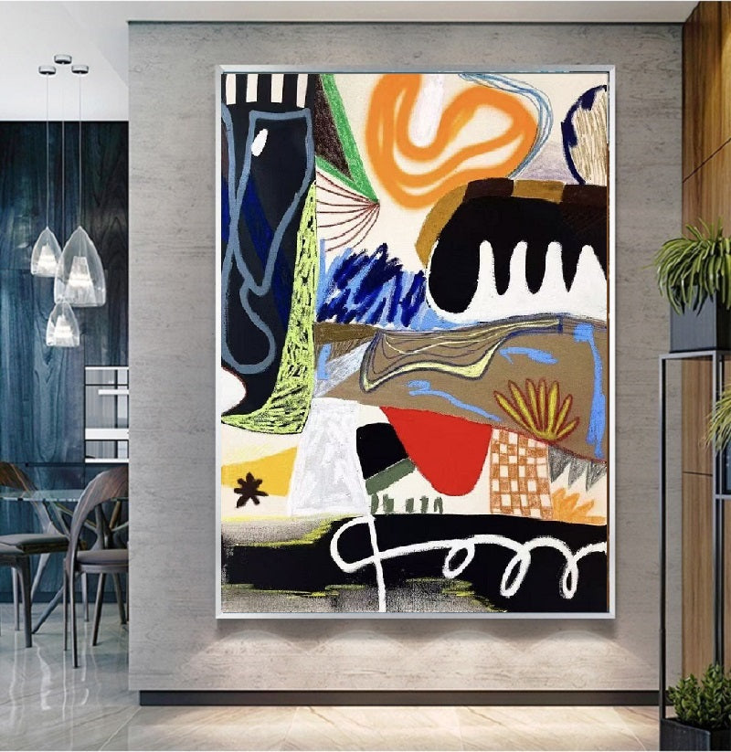 Handcrafted Abstract Painting, Modern Wall Art for Home Decor AB1144G