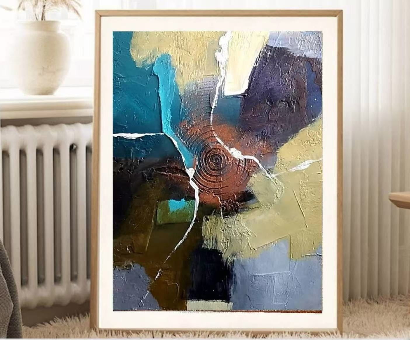 Handcrafted Abstract Painting, Modern Wall Art for Home Decor AB1146