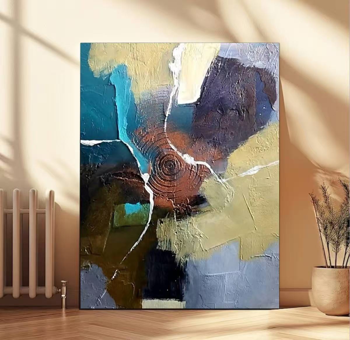 Handcrafted Abstract Painting, Modern Wall Art for Home Decor AB1146