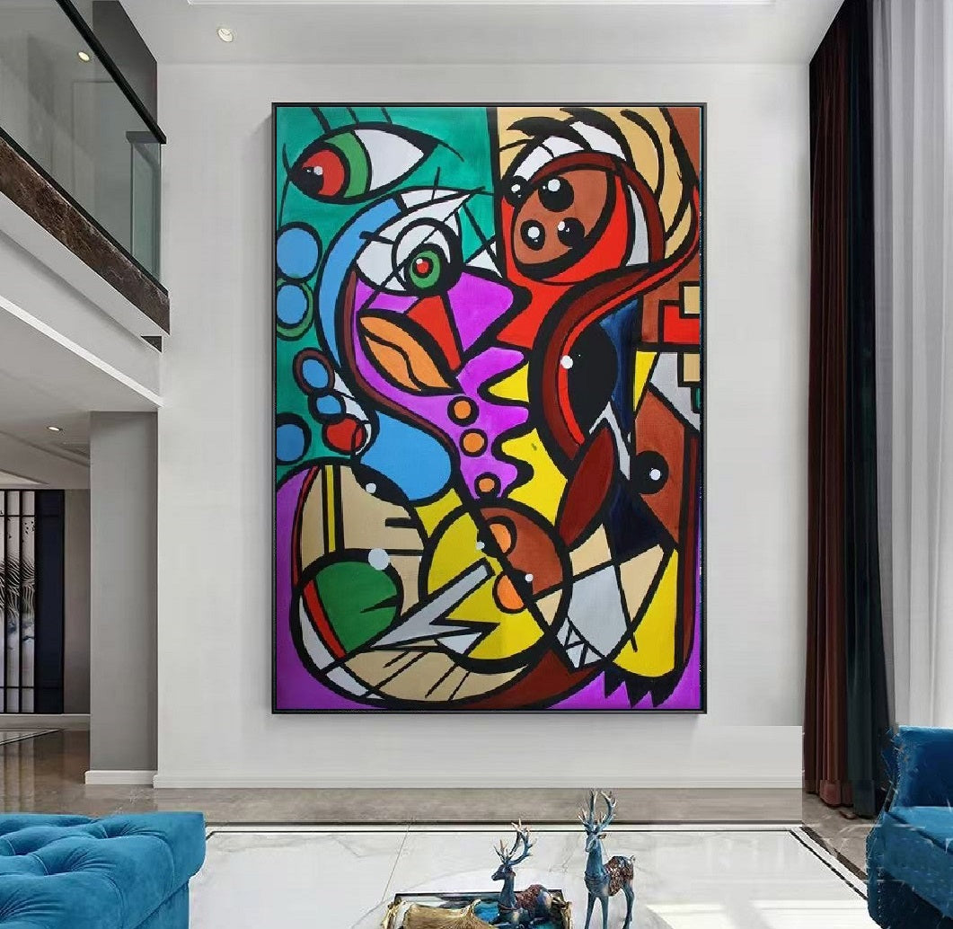 Handcrafted Abstract Painting, Modern Wall Art for Home Decor AB1148