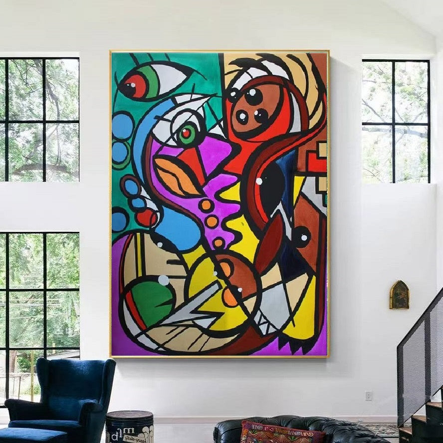 Handcrafted Abstract Painting, Modern Wall Art for Home Decor AB1148