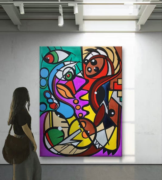 Handcrafted Abstract Painting, Modern Wall Art for Home Decor AB1148