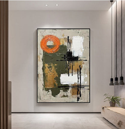 Handcrafted Abstract Painting, Modern Wall Art for Home Decor AB1153