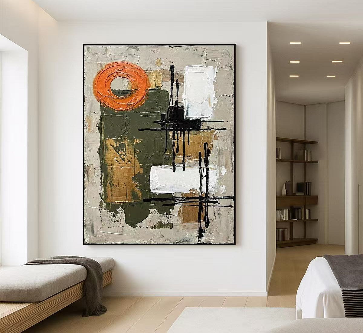 Handcrafted Abstract Painting, Modern Wall Art for Home Decor AB1153
