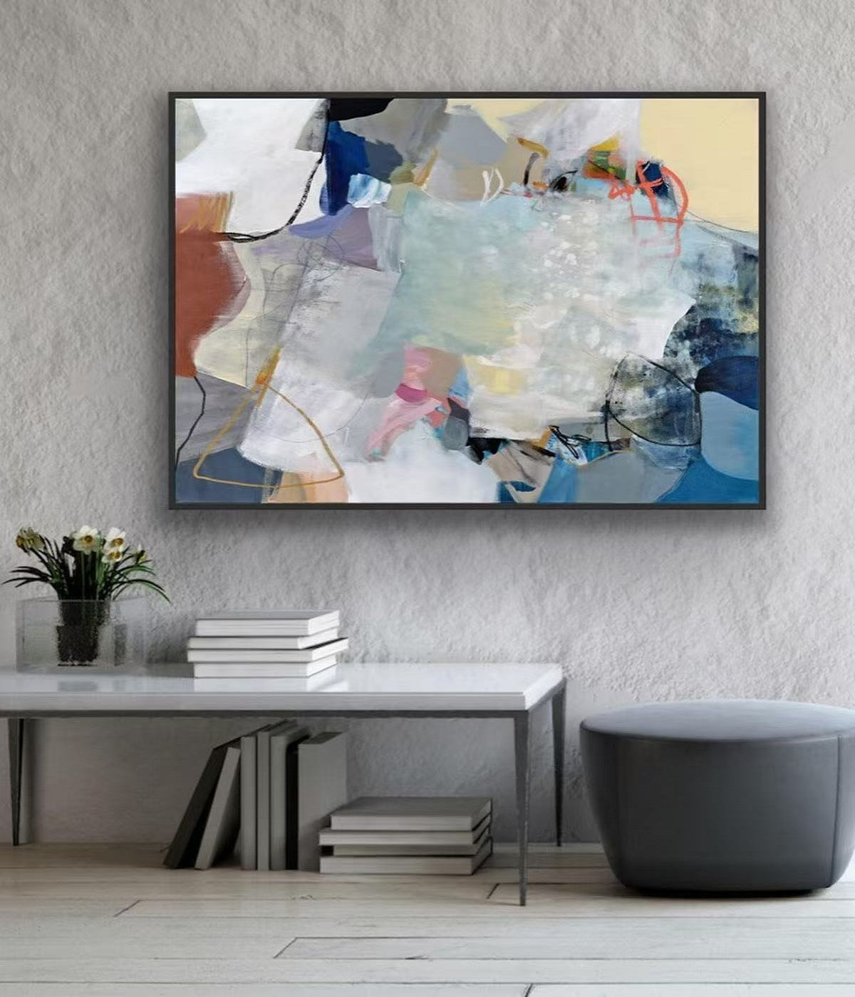 Handcrafted Abstract Painting, Modern Wall Art for Home Decor AB1155