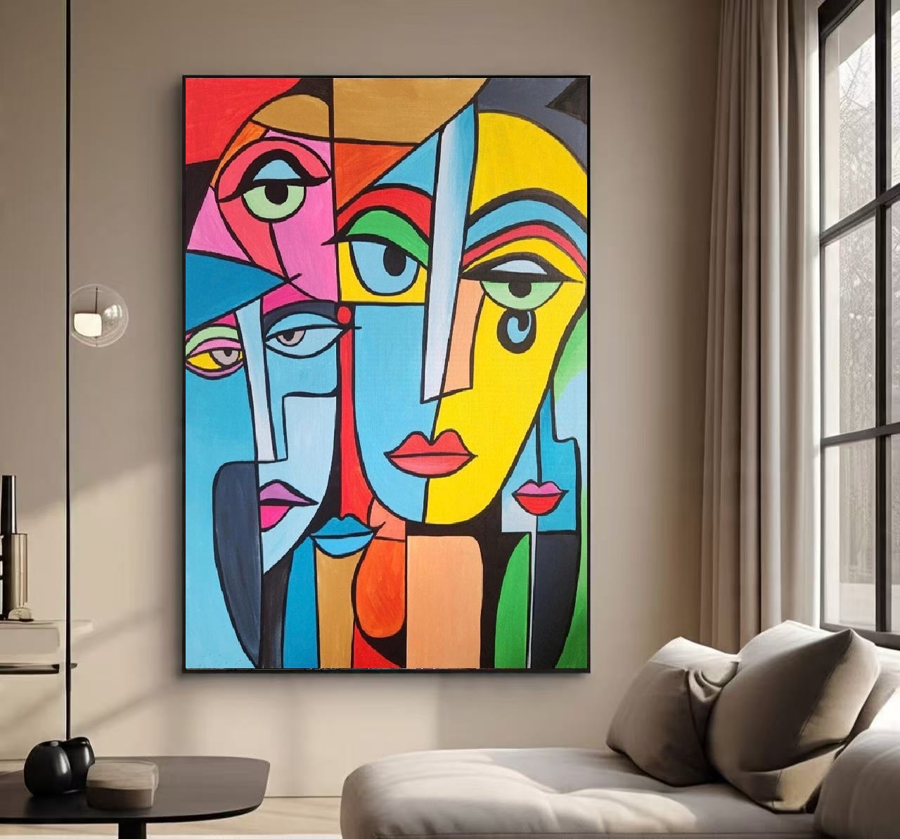Handcrafted Abstract Painting, Modern Wall Art for Home Decor AB1156