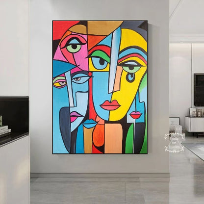 Handcrafted Abstract Painting, Modern Wall Art for Home Decor AB1156