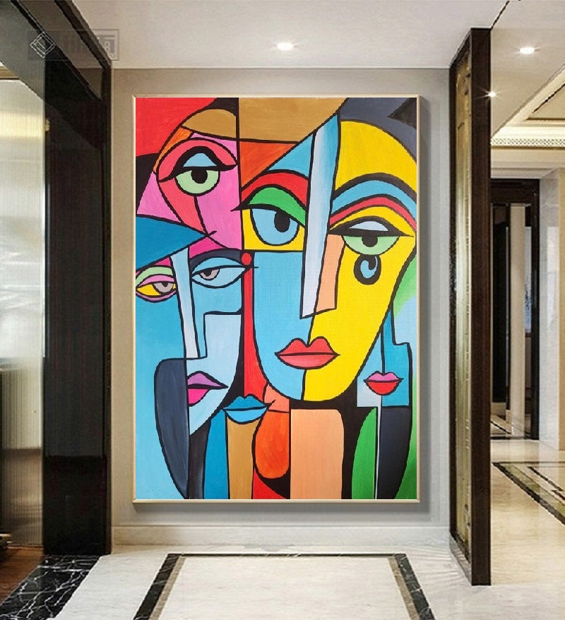 Handcrafted Abstract Painting, Modern Wall Art for Home Decor AB1156