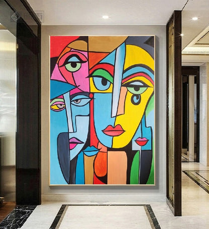 Handcrafted Abstract Painting, Modern Wall Art for Home Decor AB1156