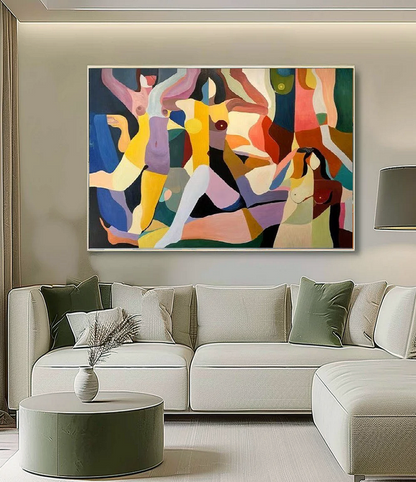 Handcrafted Abstract Painting, Modern Wall Art for Home Decor AB1157