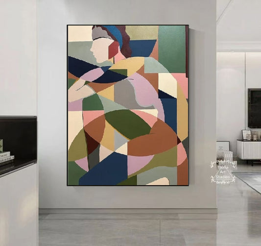 Handcrafted Abstract Painting, Modern Wall Art for Home Decor AB1158