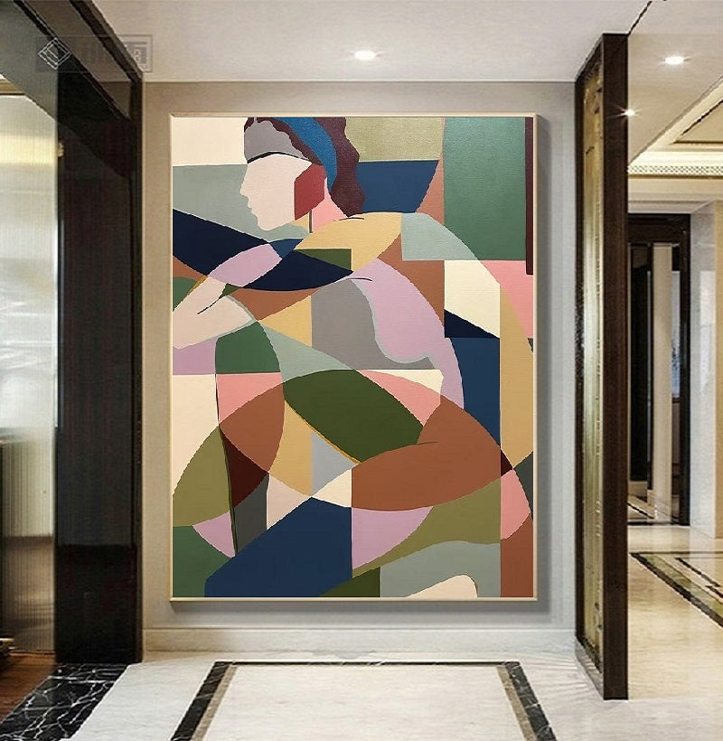 Handcrafted Abstract Painting, Modern Wall Art for Home Decor AB1158