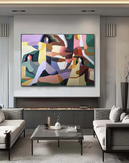 Handcrafted Abstract Painting, Modern Wall Art for Home Decor AB1159