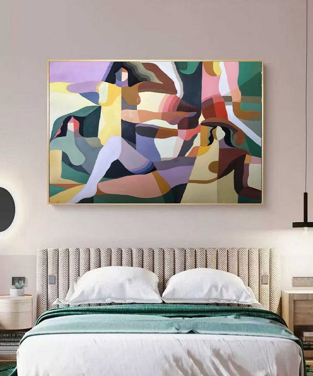 Handcrafted Abstract Painting, Modern Wall Art for Home Decor AB1159