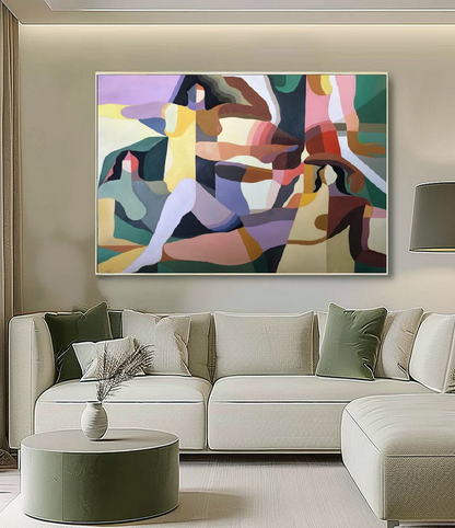 Handcrafted Abstract Painting, Modern Wall Art for Home Decor AB1159