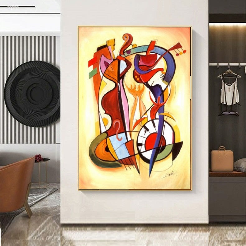 Handcrafted Abstract Painting, Modern Wall Art for Home Decor AB1160