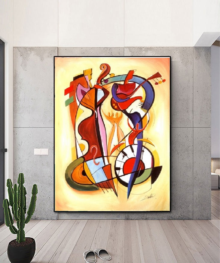 Handcrafted Abstract Painting, Modern Wall Art for Home Decor AB1160