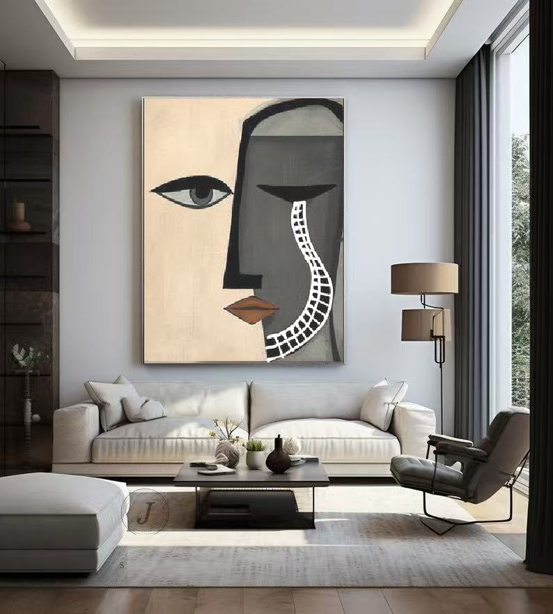 Handcrafted Abstract Painting, Modern Wall Art for Home Decor AB1162