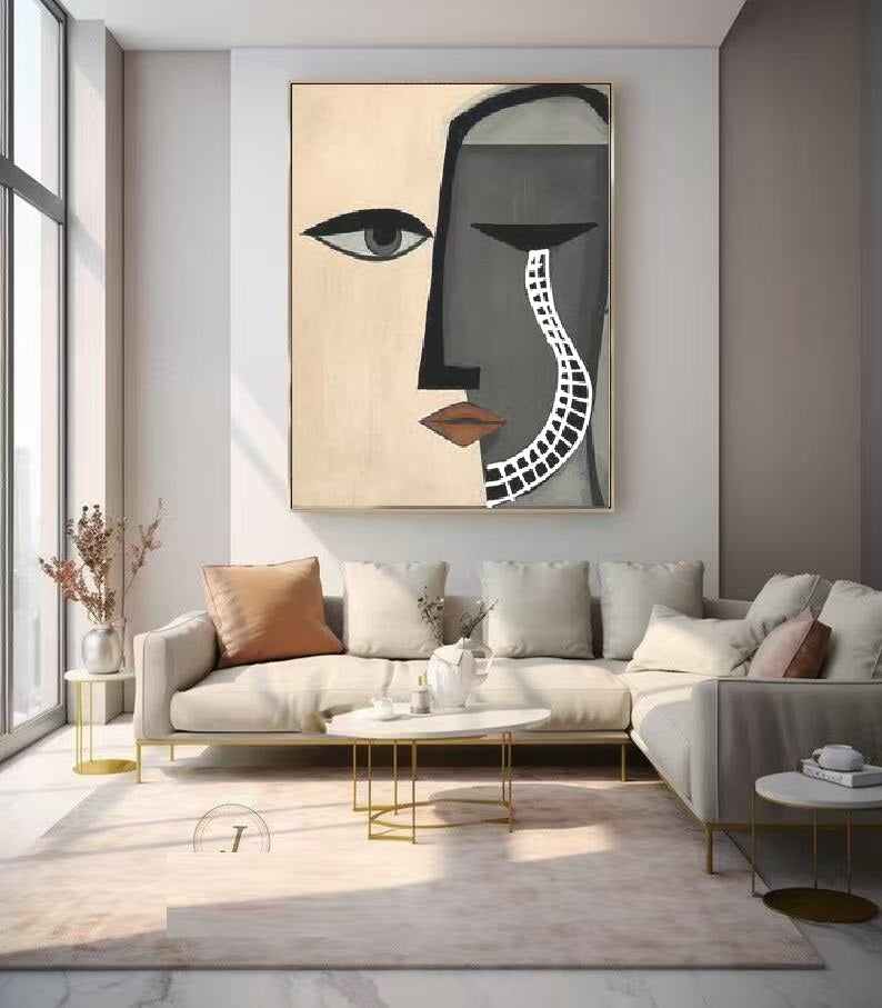 Handcrafted Abstract Painting, Modern Wall Art for Home Decor AB1162