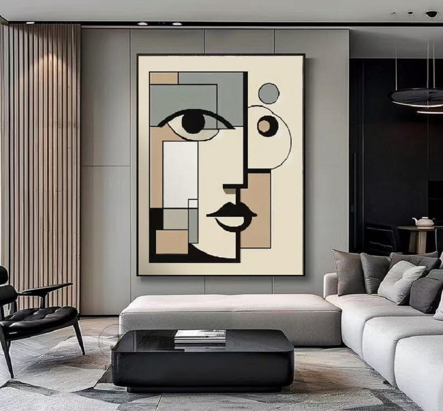 Handcrafted Abstract Painting, Modern Wall Art for Home Decor AB1163
