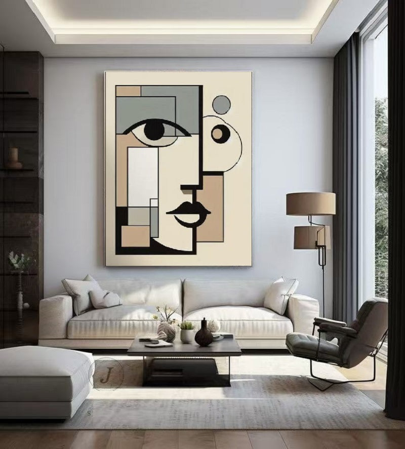 Handcrafted Abstract Painting, Modern Wall Art for Home Decor AB1163