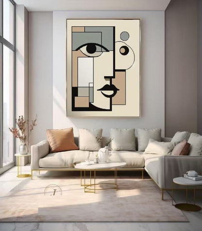 Handcrafted Abstract Painting, Modern Wall Art for Home Decor AB1163