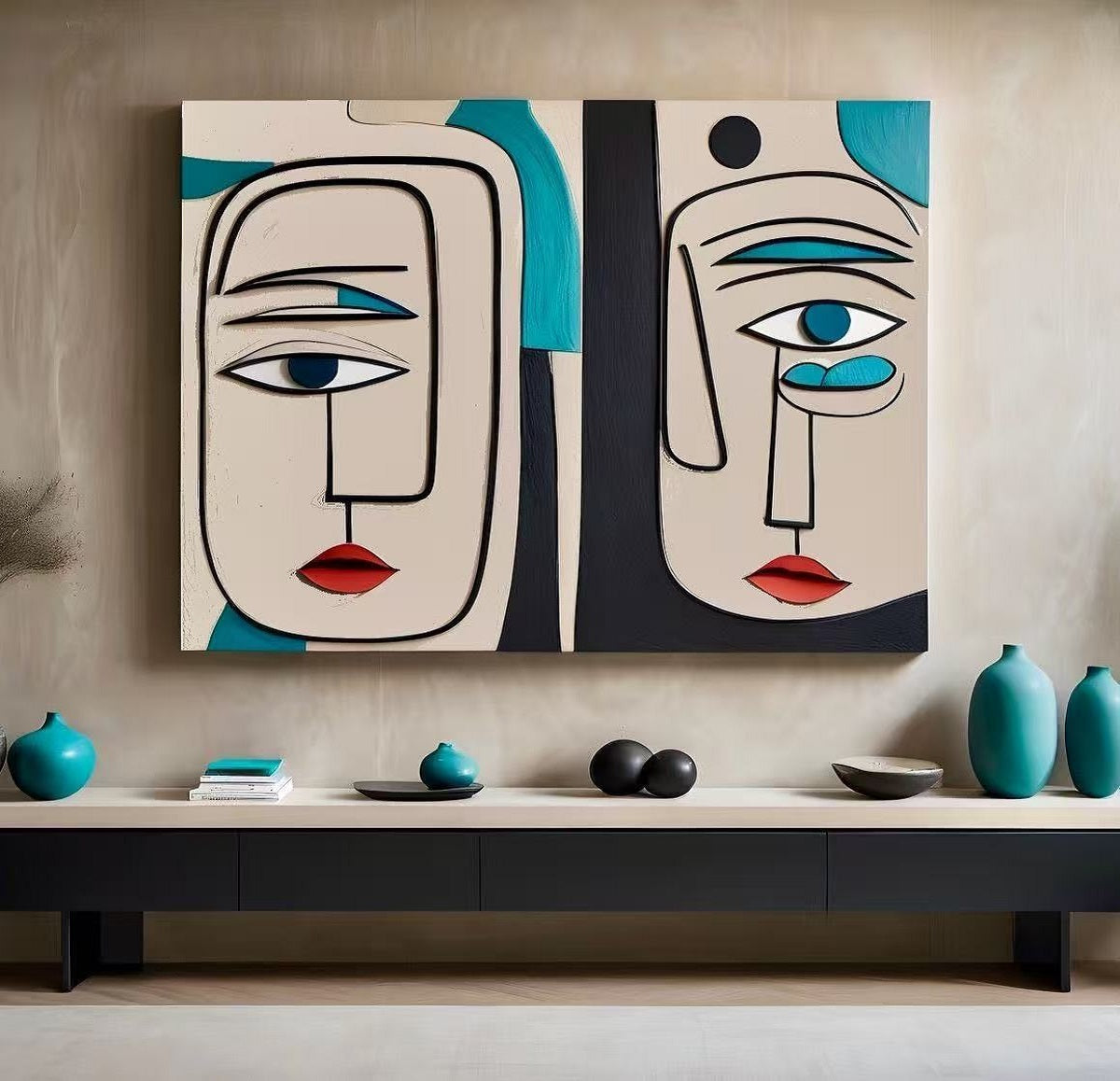 Handcrafted Abstract Painting, Modern Wall Art for Home Decor AB1165