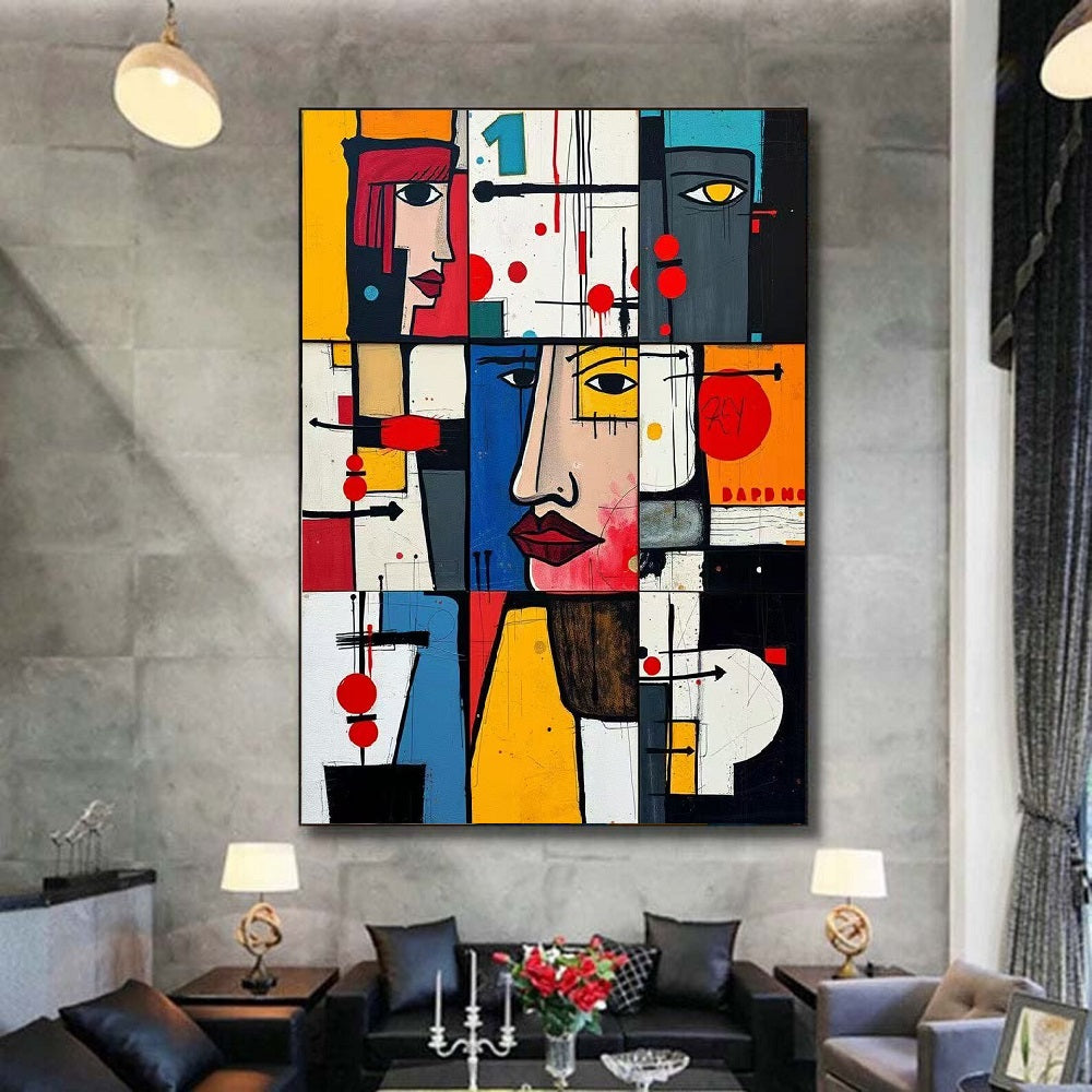 Handcrafted Abstract Painting, Modern Wall Art for Home Decor AB1178