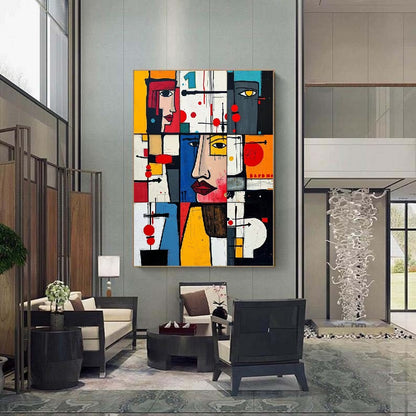 Handcrafted Abstract Painting, Modern Wall Art for Home Decor AB1178