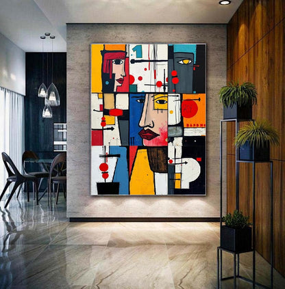 Handcrafted Abstract Painting, Modern Wall Art for Home Decor AB1178