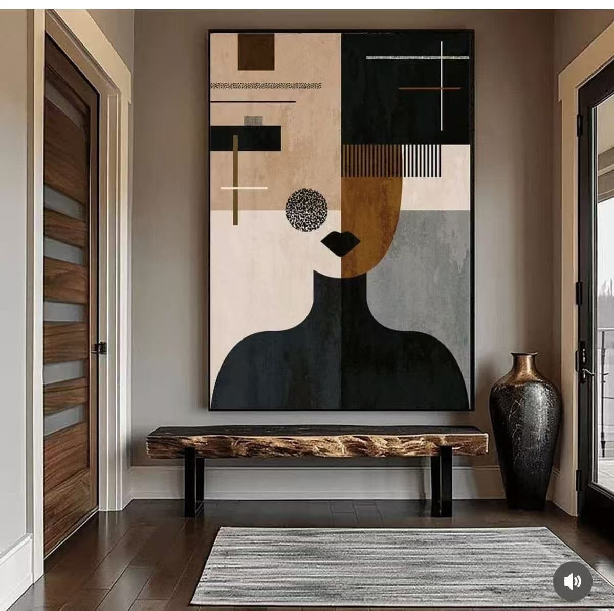 Handcrafted Abstract Painting, Modern Wall Art for Home Decor AB1179