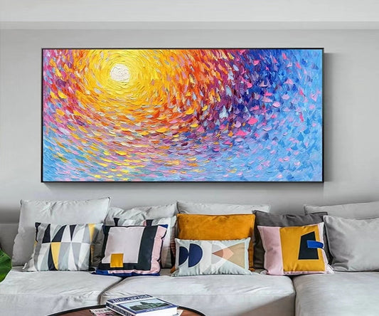 Handcrafted Abstract Painting, Modern Wall Art for Home Decor AB2090